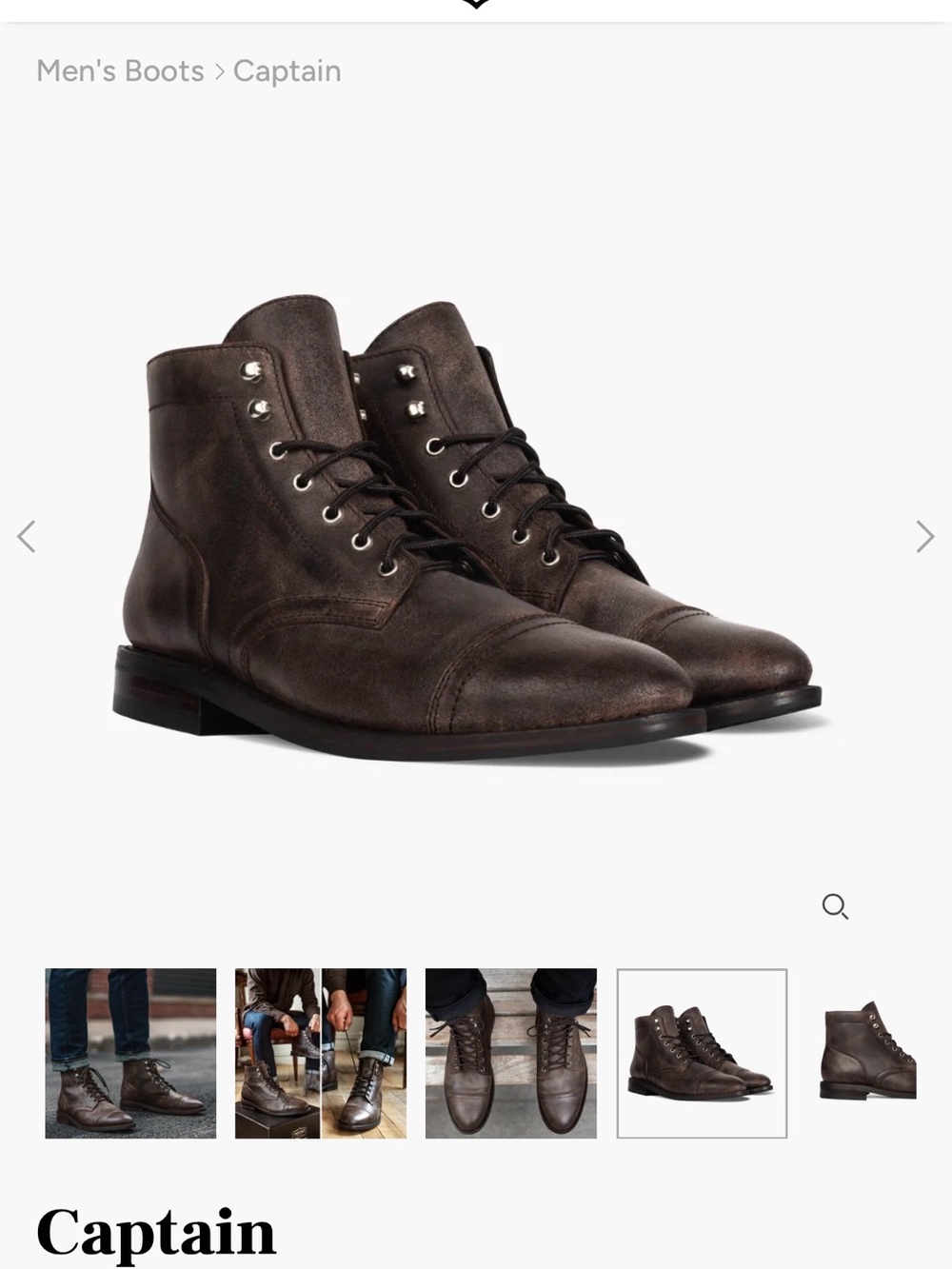 Thursday Boot Company Captain Cap-Toe Boots - Dark Brown